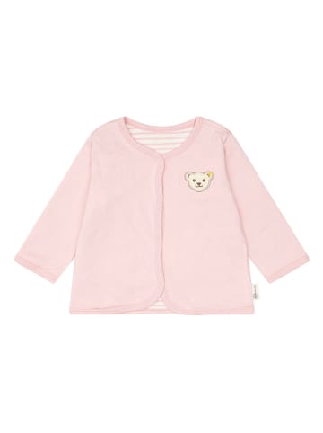 Steiff Sweatjacke in Rosa/ Weiß