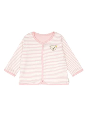 Steiff Sweatjacke in Rosa/ Weiß