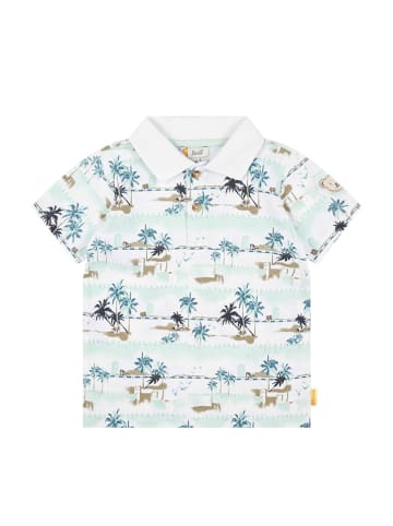 Steiff Poloshirt in Türkis/ Weiß