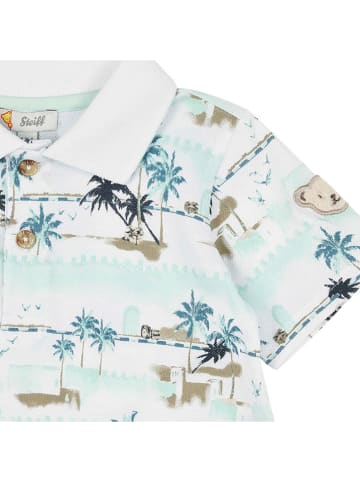 Steiff Poloshirt in Türkis/ Weiß