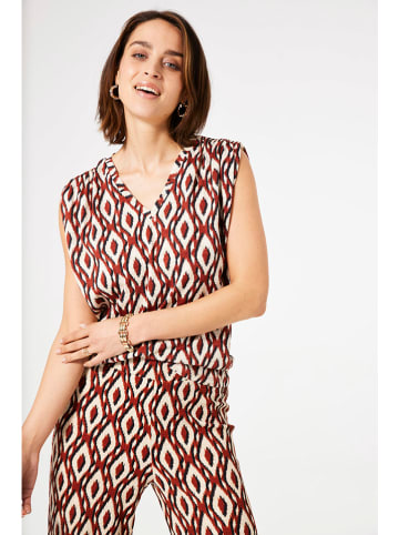 Garcia Top in Rot/ Creme/ Braun