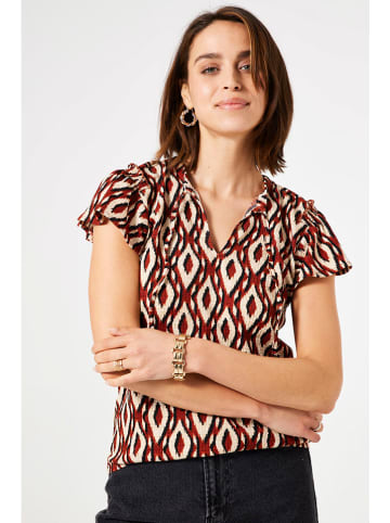 Garcia Shirt in Rot/ Creme/ Braun