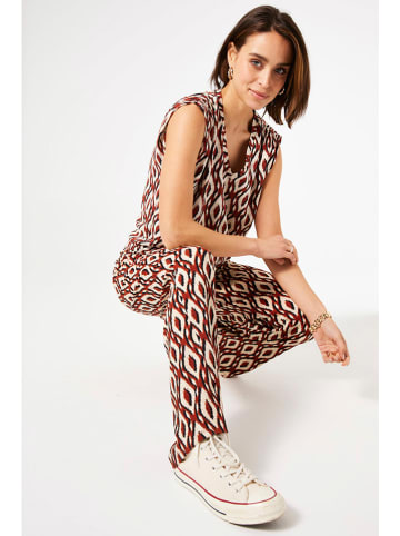 Garcia Broek rood/crème/zwart