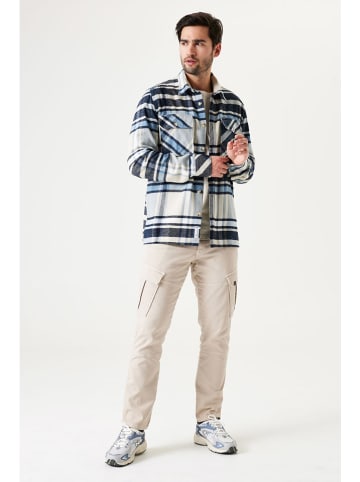 Garcia Hemdjacke in Grau/ Creme/ Hellblau