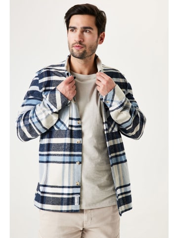 Garcia Hemdjacke in Grau/ Creme/ Hellblau
