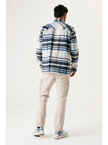 Garcia Hemdjacke in Grau/ Creme/ Hellblau