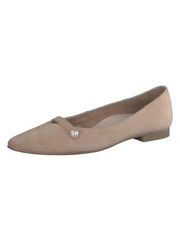 Paul Green Leder-Ballerinas in Hellbraun