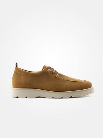 Paul Green Leder-Schnürschuhe in Hellbraun