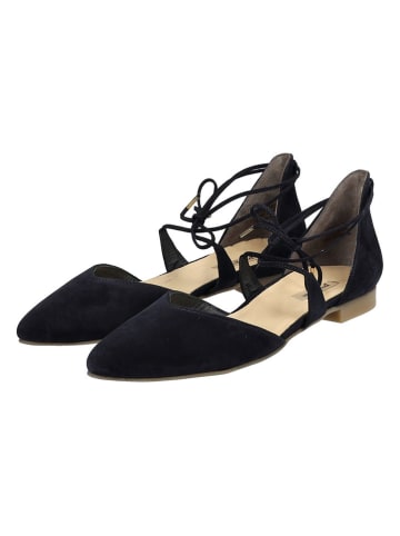 Paul Green Leder-Ballerinas in Dunkelblau