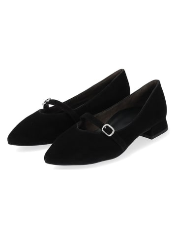 Paul Green Leder-Ballerinas in Schwarz