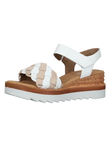 Gabor Leren sleehaksandalen wit/lichtroze
