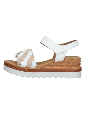 Gabor Leren sleehaksandalen wit/lichtroze