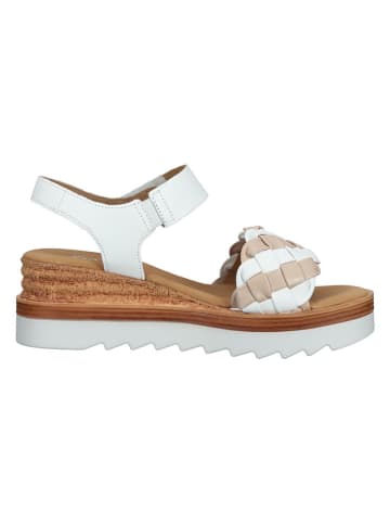 Gabor Leren sleehaksandalen wit/lichtroze