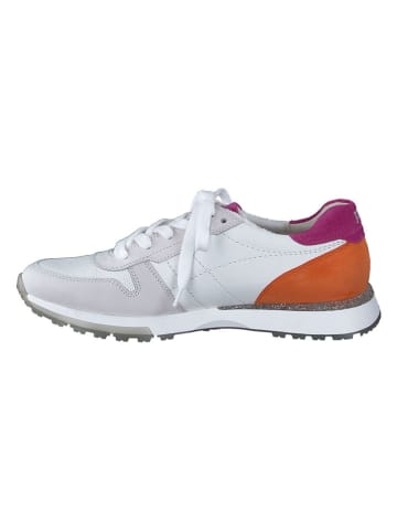 Paul Green Leder-Sneakers in Weiß/ Rot