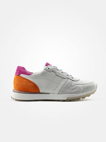 Paul Green Leder-Sneakers in Weiß/ Rot