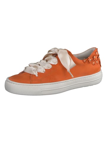 Paul Green Leder-Sneakers in Orange