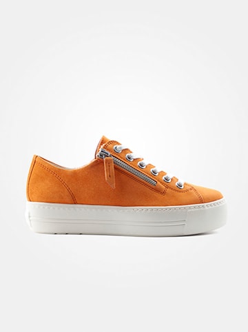 Paul Green Leder-Sneakers in Orange