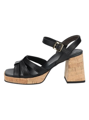 Paul Green Leren haksandalen zwart