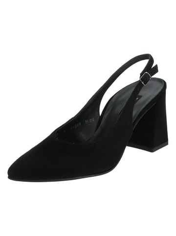 Paul Green Leder-Slingpumps in Schwarz
