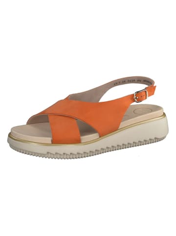 Paul Green Leder-Sandaletten in Orange