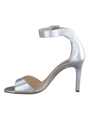 Paul Green Leren haksandalen zilverkleurig