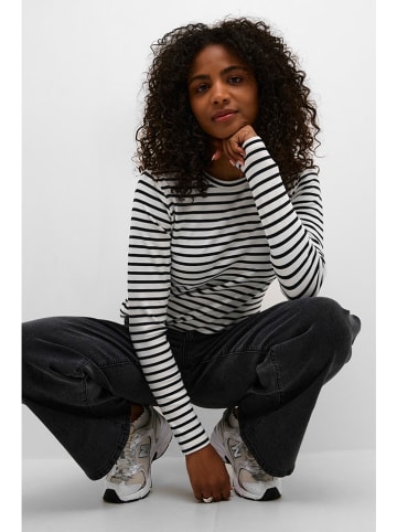 Kaffe Longsleeve "Liddy" in Schwarz/ Creme