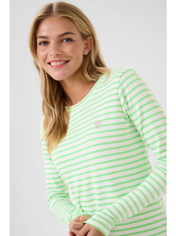 Kaffe Longsleeve "Liddy" in Grün/ Creme