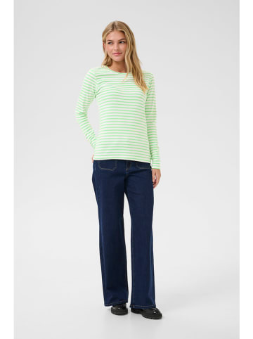 Kaffe Longsleeve "Liddy" groen/crème