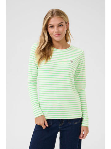 Kaffe Longsleeve "Liddy" in Grün/ Creme