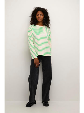 Kaffe Longsleeve "Winny" groen/crème