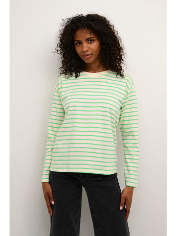 Kaffe Longsleeve "Winny" in Grün/ Creme