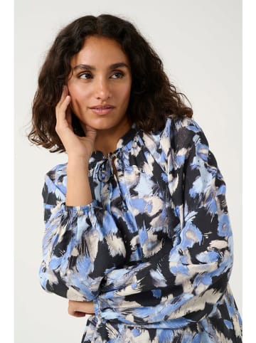 Kaffe Bluse "Victoria" in Hellblau/ Schwarz
