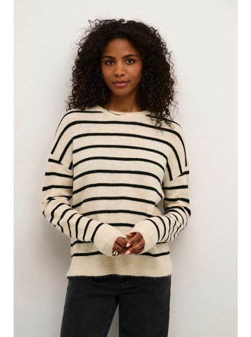 Kaffe Pullover "Lida" in Beige/ Schwarz