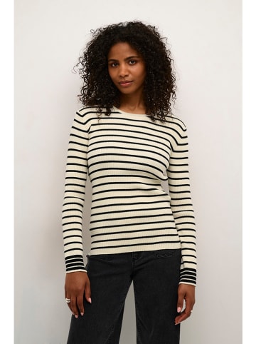 Kaffe Longsleeve "Jordie" crème/zwart