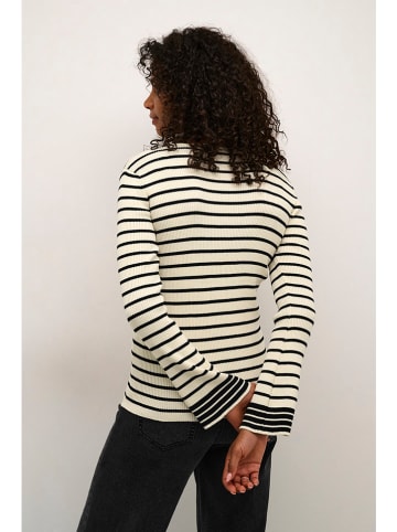 Kaffe Longsleeve "Jordie" in Creme/ Schwarz