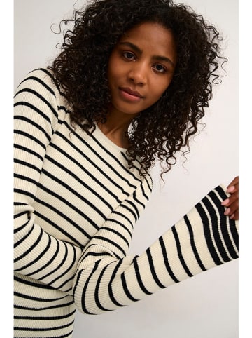 Kaffe Longsleeve "Jordie" crème/zwart