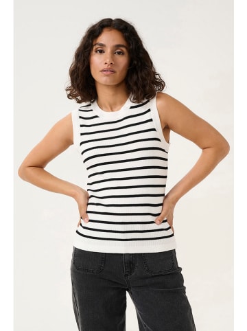 Kaffe Gebreide top "Lilibeth" wit/zwart
