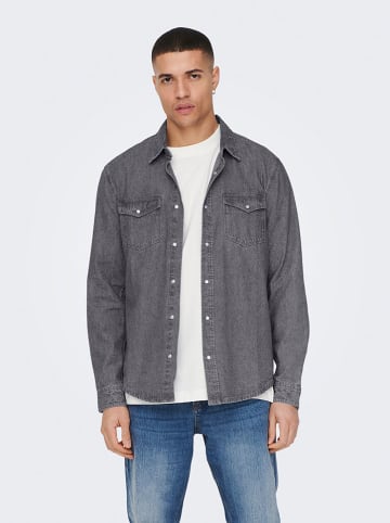 ONLY & SONS Jeanshemd - Regular fit - in Grau