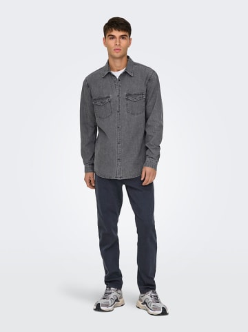 ONLY & SONS Jeanshemd - Regular fit - in Grau