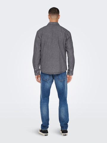 ONLY & SONS Koszula dżinsowa - Regular fit - w kolorze szarym