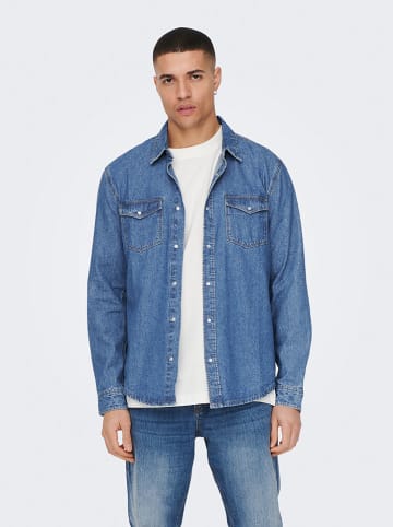 ONLY & SONS Koszula dżinsowa - Regular fit - w kolorze niebieskim