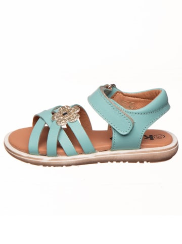 kmins Leder-Sandalen in Türkis