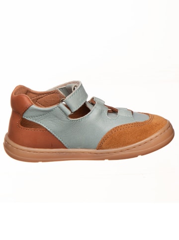 kmins Leren barefootschoenen lichtbruin/lichtblauw
