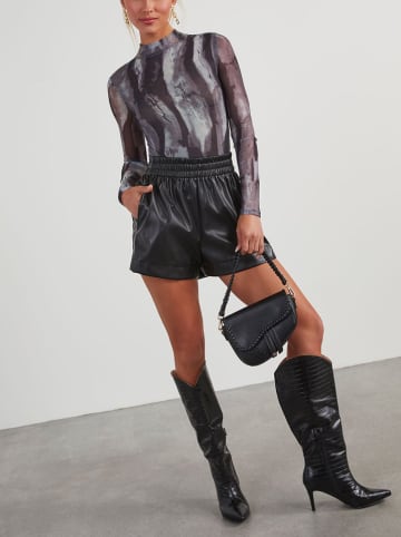 Milan Kiss Bluse in Schwarz/ Grau