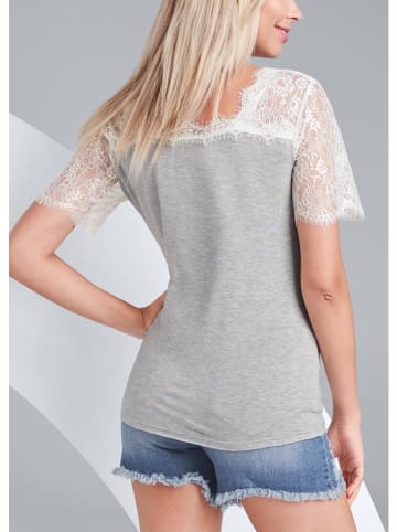 Milan Kiss Blouse crème/lichtgrijs