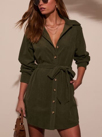 Milan Kiss Cordkleid in Khaki