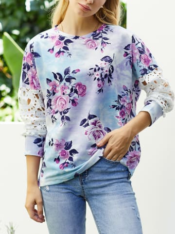 Milan Kiss Sweatshirt in Hellblau/ Lila