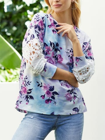 Milan Kiss Sweatshirt in Hellblau/ Lila