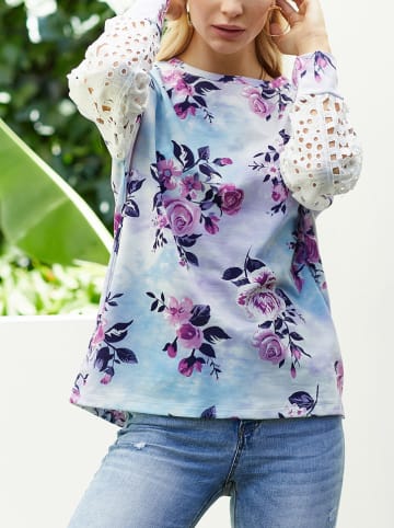 Milan Kiss Sweatshirt in Hellblau/ Lila