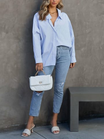 Milan Kiss Bluse in Hellblau/ Grün